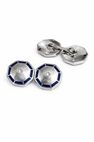 Bouton de manchette  Recarlo Homme in Or blanc Diamante A368/B